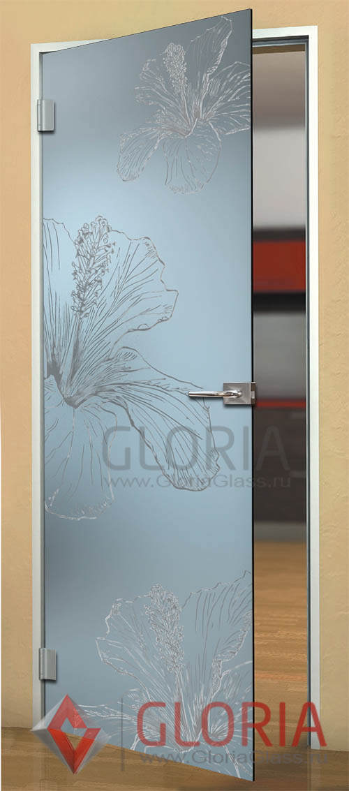 Стеклянная дверь с керамачиской печатью GlassJet серии Satin - модель Герда