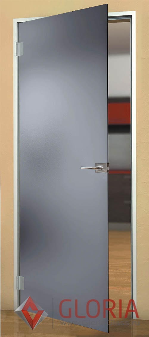 Стеклянная межкомнатная дверь без узоров и декоративных элементов серии Light - модель Матовая серая