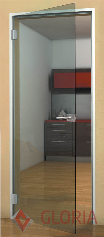 Стеклянная межкомнатная дверь без узоров и декоративных элементов серии Light - модель Прозрачная